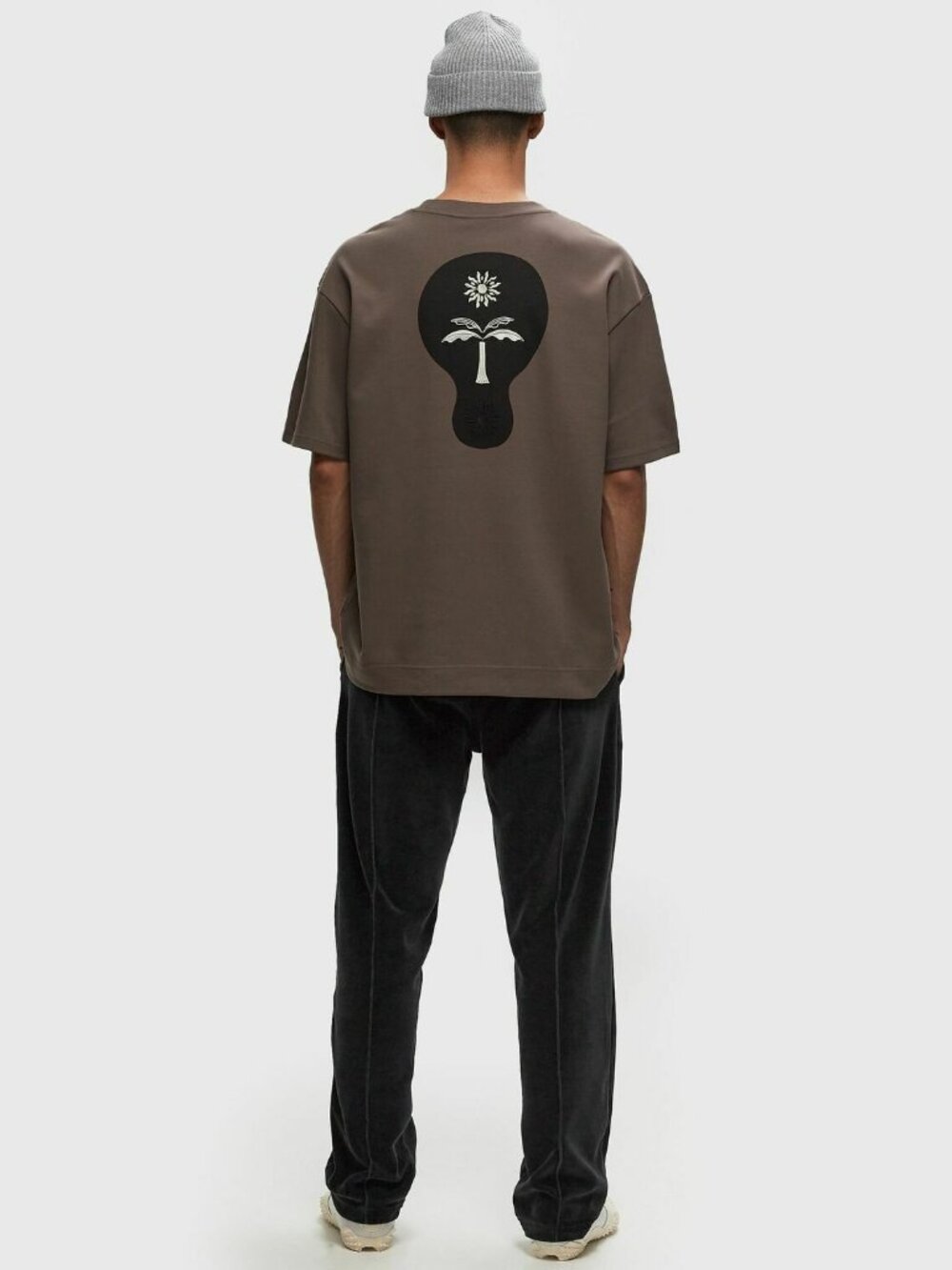 NWT OAS Seascape Men's T Shirt Brown Custom Printed and Embroidered Logo Small